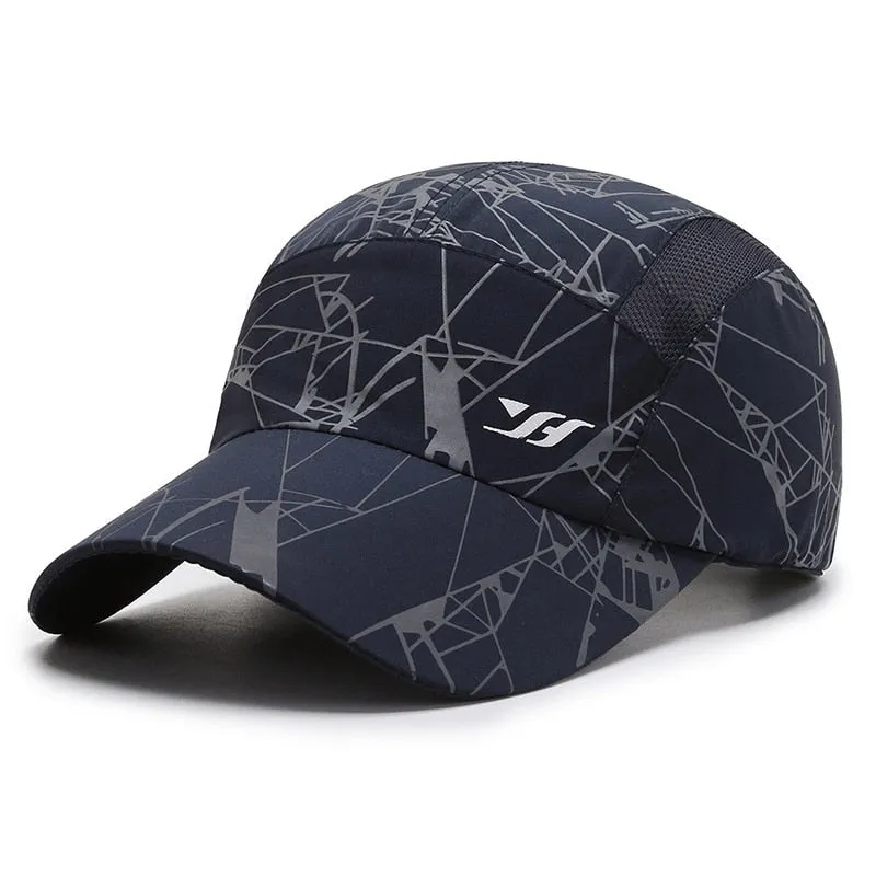 Summer Outdoor Women Men Mesh Baseball Caps Quick Dry Print Golf Fishing Cap Hat For Women Men