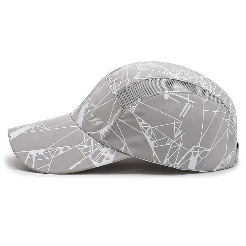 Summer Outdoor Women Men Mesh Baseball Caps Quick Dry Print Golf Fishing Cap Hat For Women Men