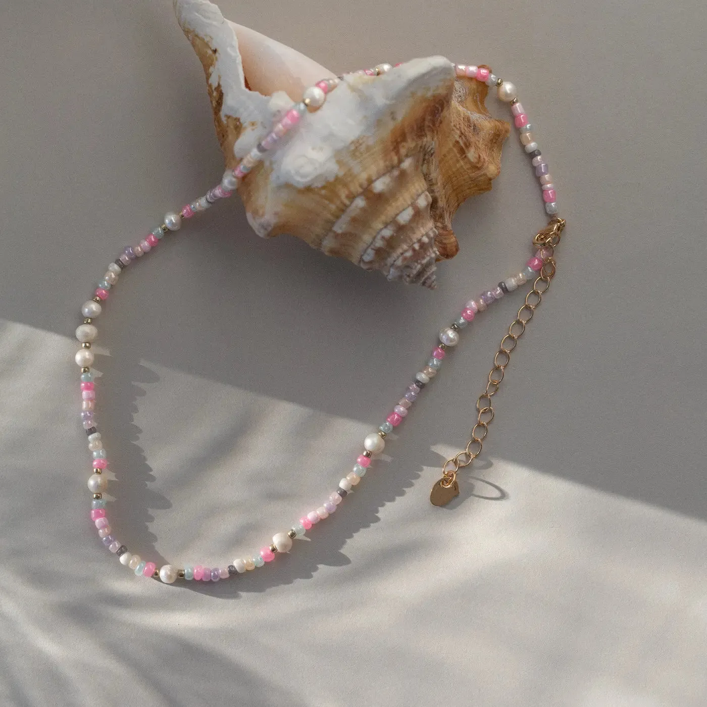 Tess - Pastel Bead and Pearl Necklace