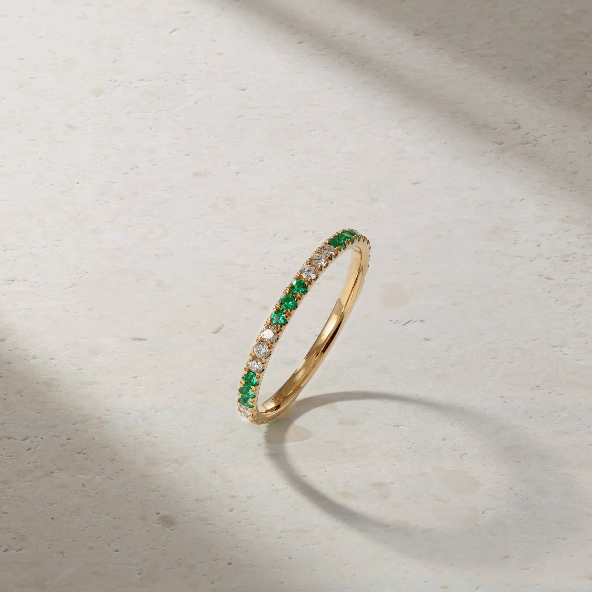 Thread Emerald and Diamond Ring