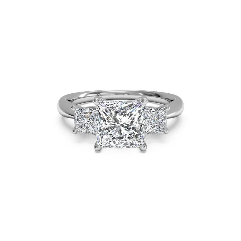 Three-Stone Princess Cut Diamond Engagement Ring