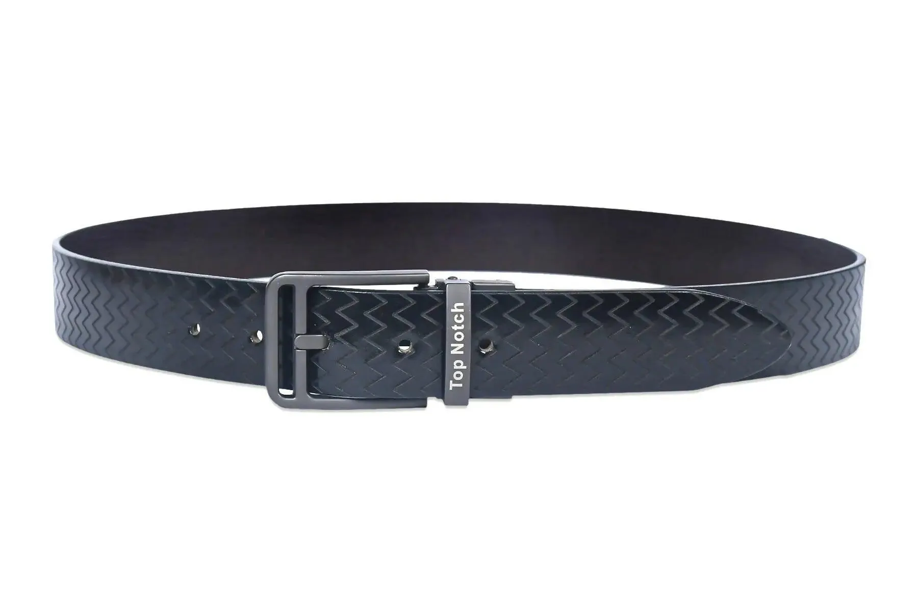 Top Notch Leather Belt for Men Colour - Black / Dark Brown Reversible Italian Belt (SKU TP0026)