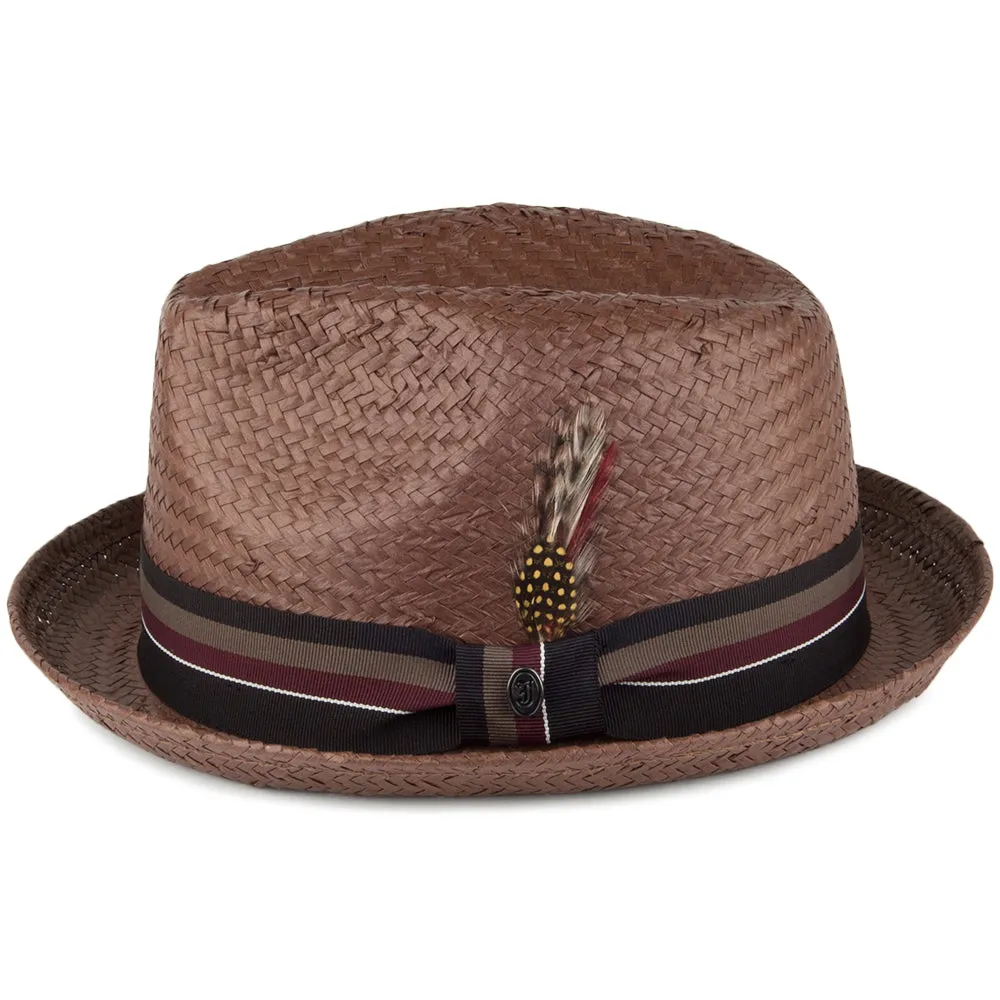 Tribeca Straw Trilby Hat - Brown