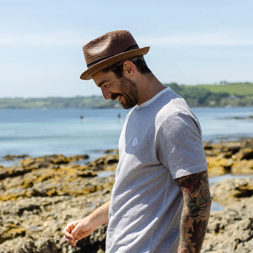 Tribeca Straw Trilby Hat - Brown