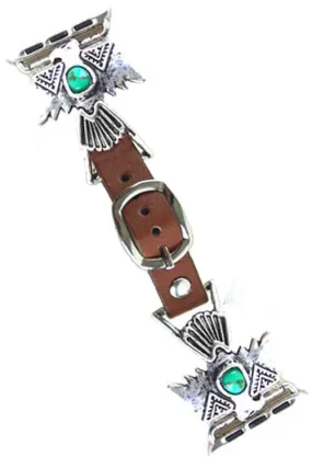 Turquoise Accent Thunderbird Leather Apple Watch Band