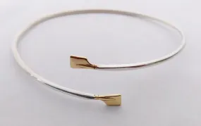 Two Petite Oar Blade Bypass Rowing Cuff Bracelet