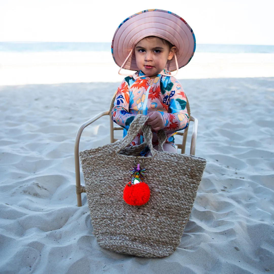 Tyoub Kids Wide Brim Bucket Hat Phoenix Vanilla