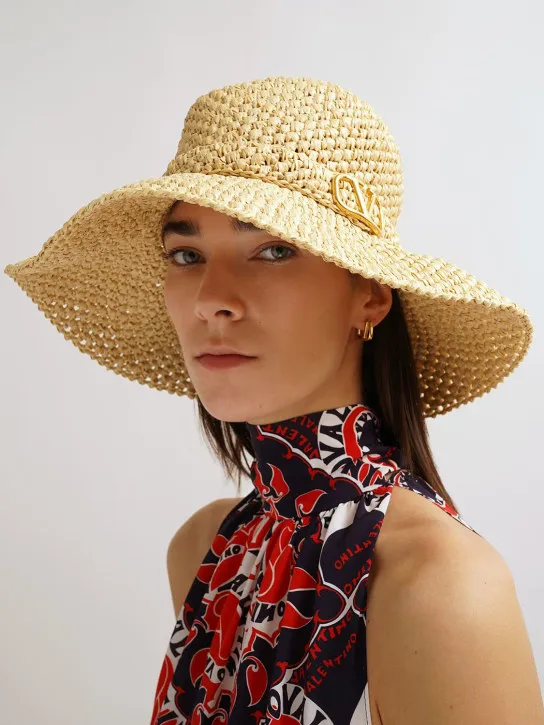 Valentino Garavani   V Logo Signature straw hat 