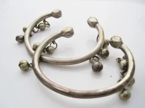 Vintage Egyptian Matching Pair of SIlver Zar Bracelets