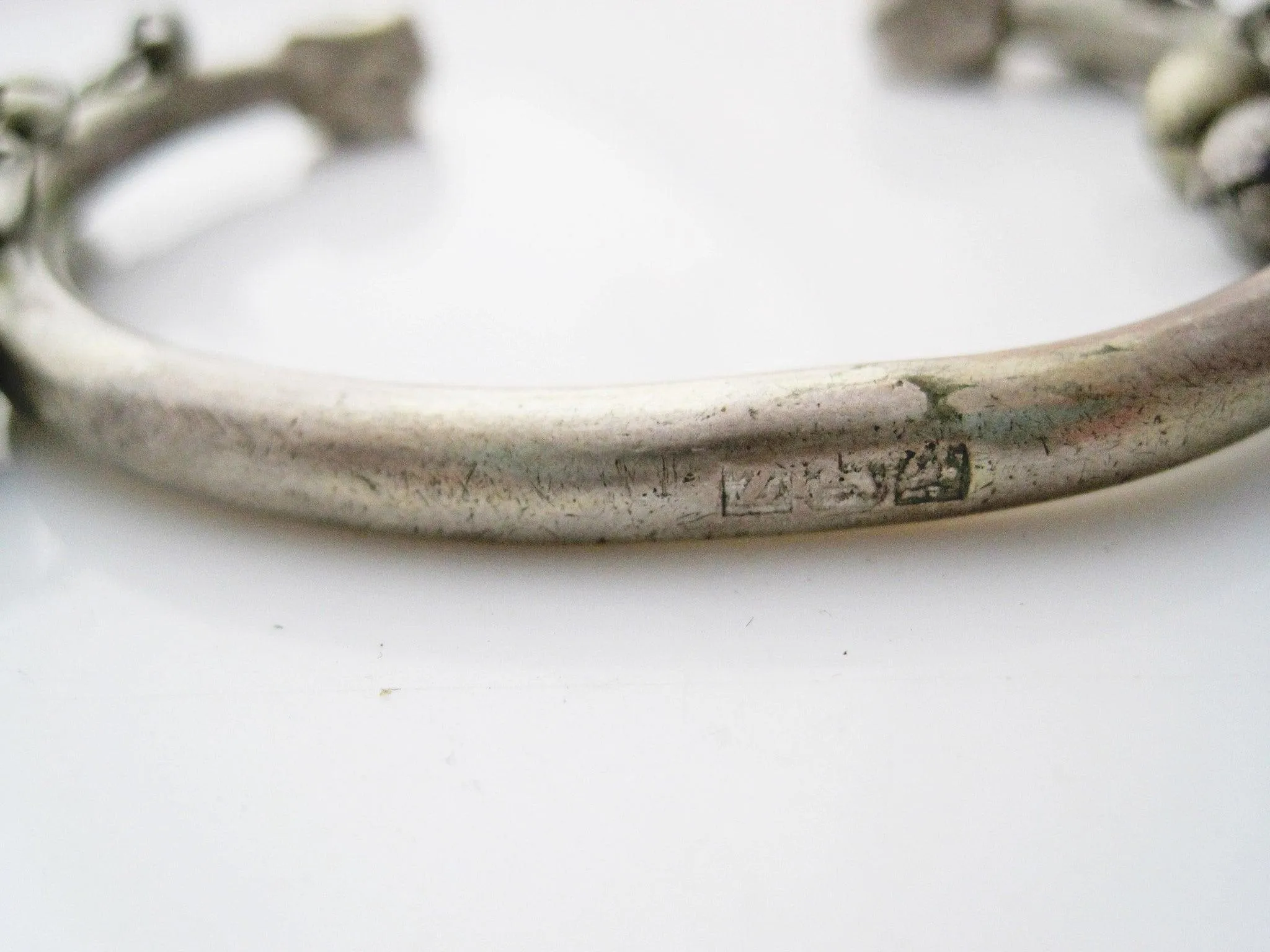 Vintage Egyptian Matching Pair of SIlver Zar Bracelets