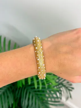 Vintage Gold Bubbly Pearl Stretch Bracelet