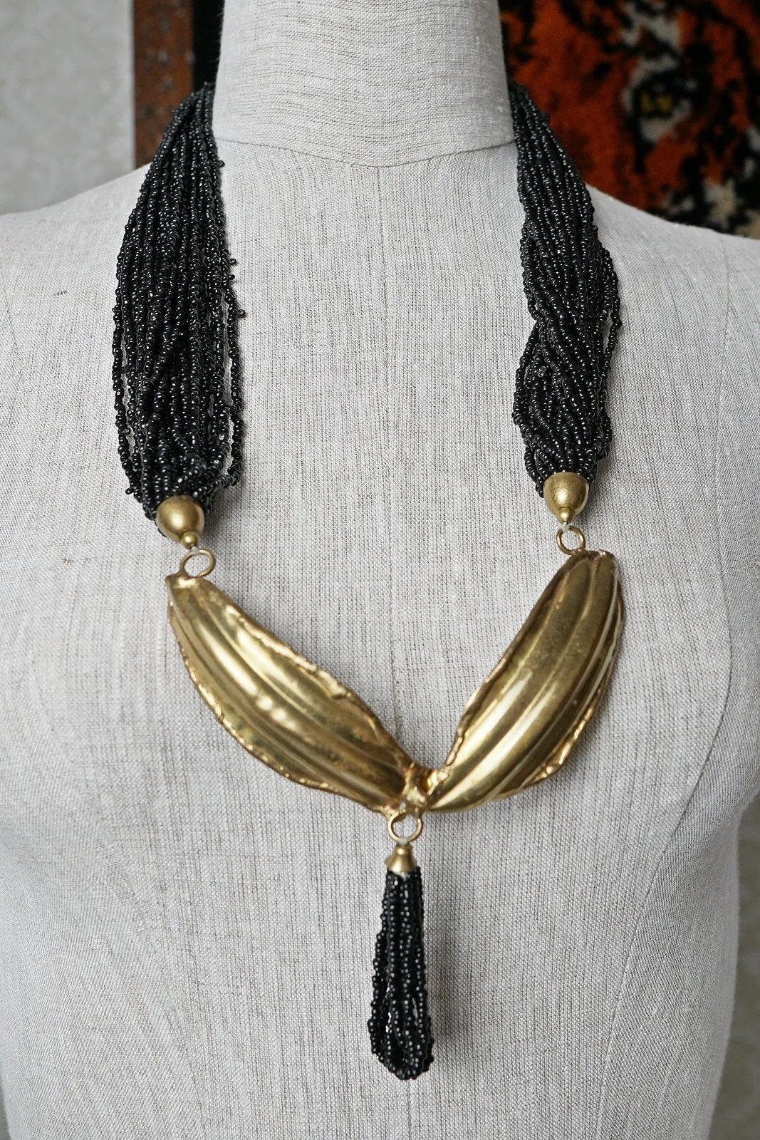 Vintage Handmade  Brass Statement Necklace