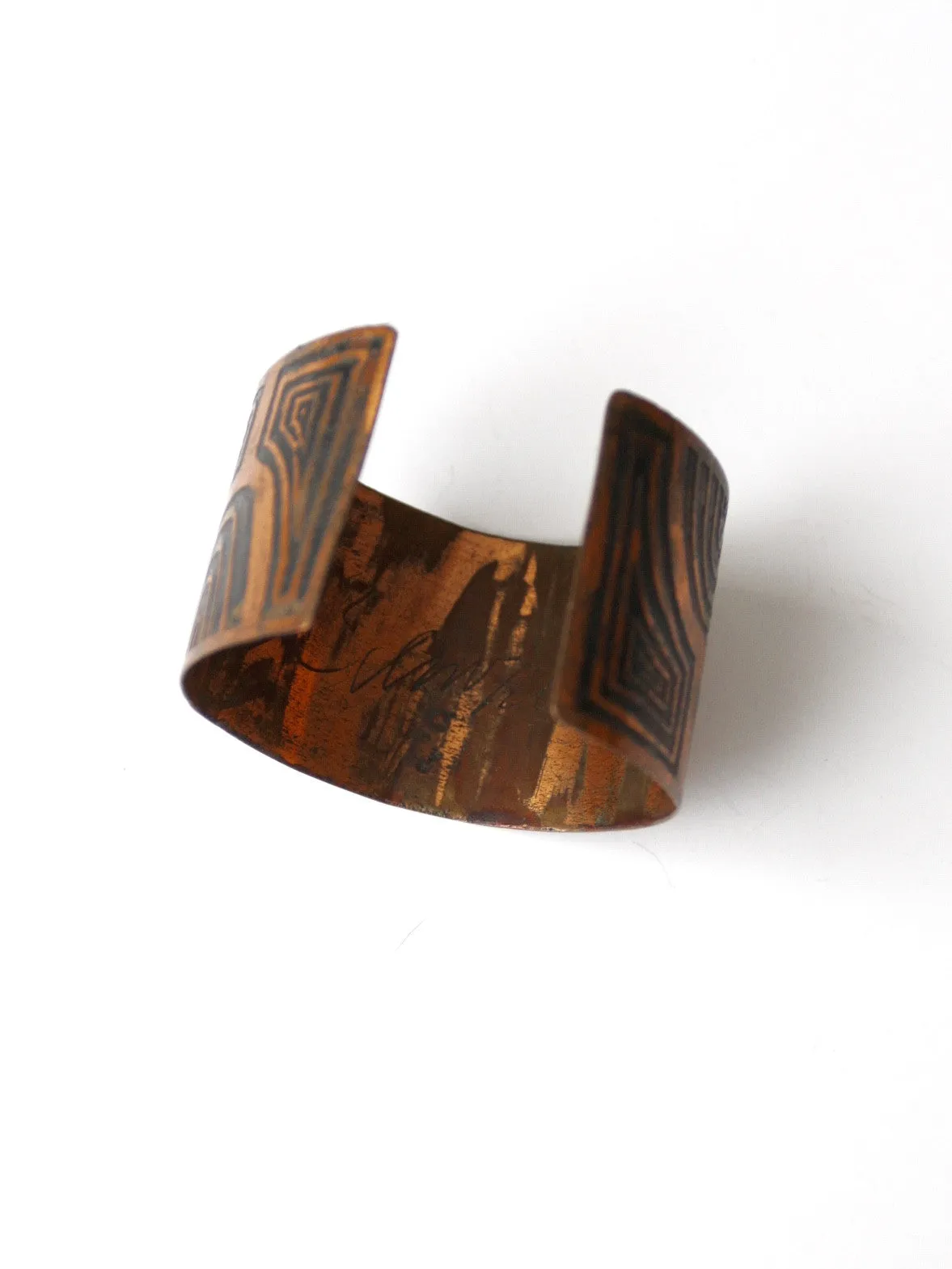 vintage signed copper cuff bracelet