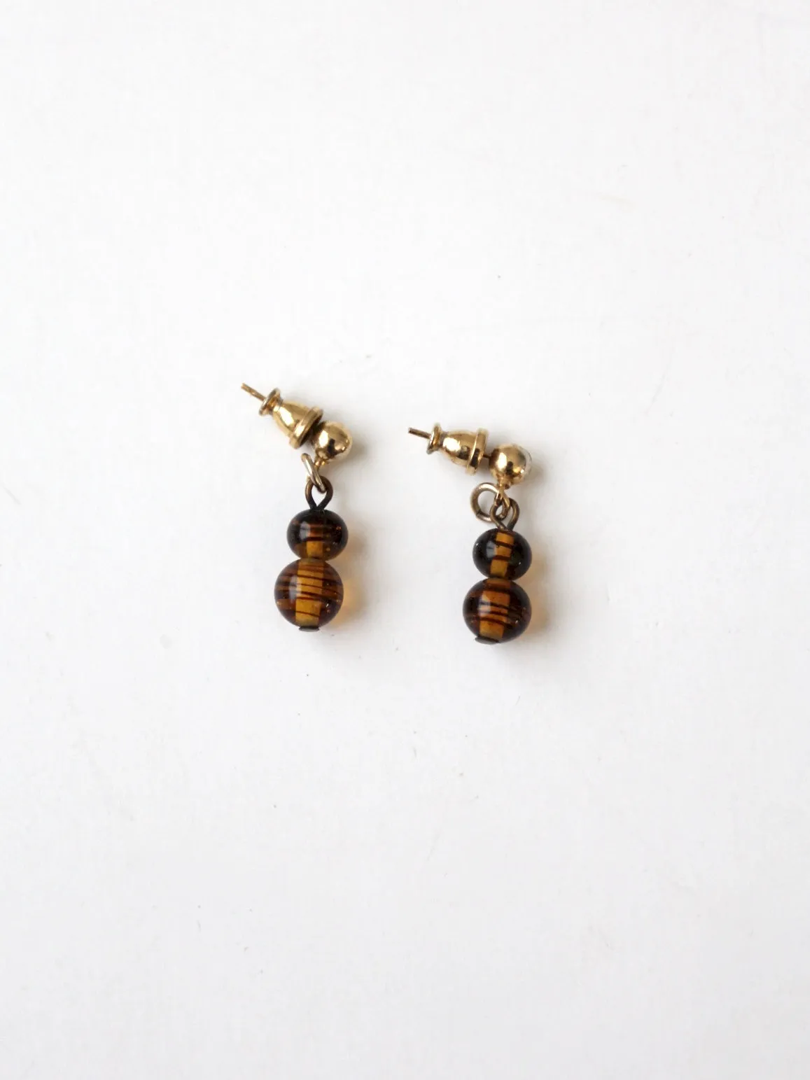 vintage topaz art glass drop earrings