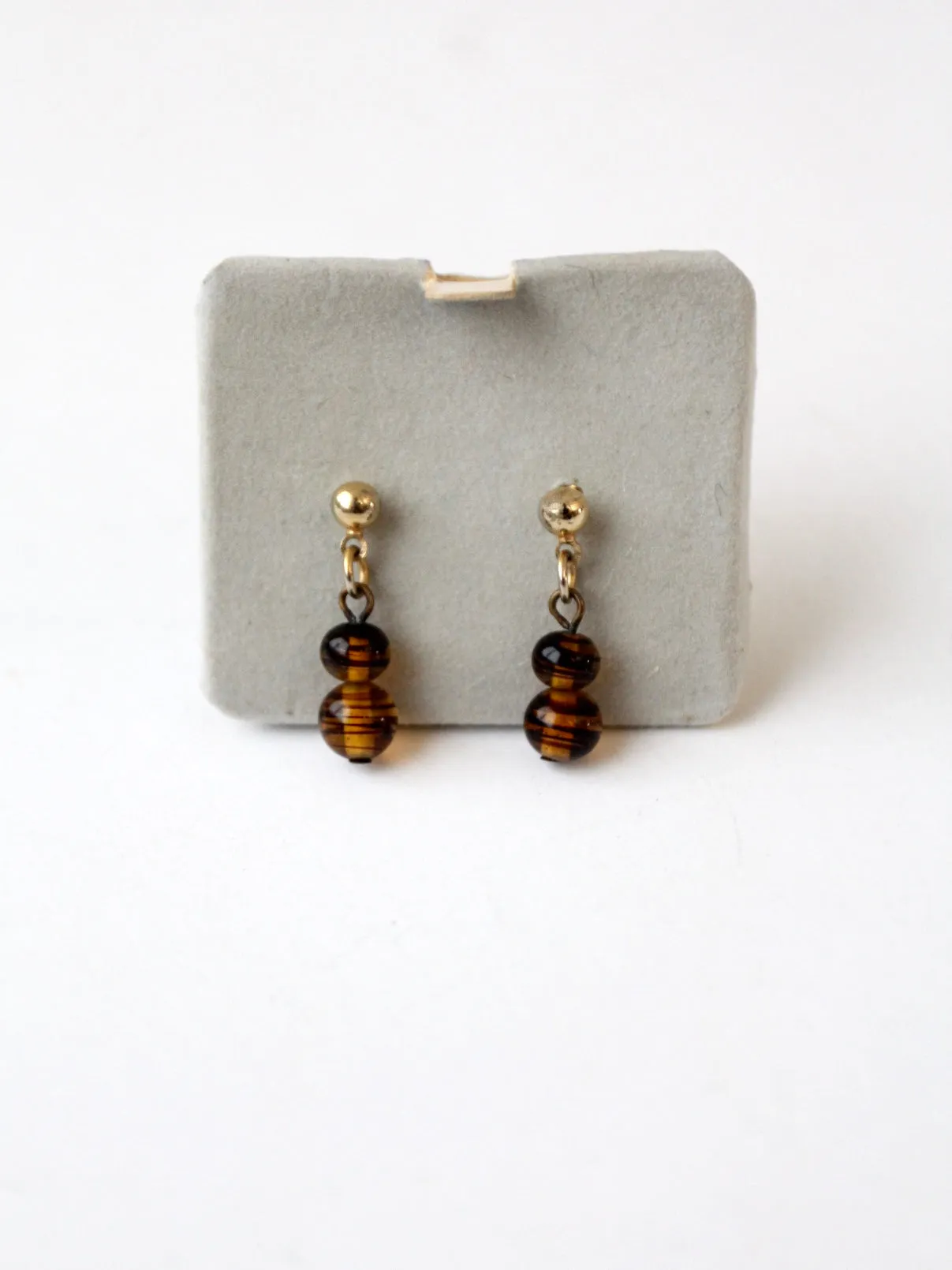 vintage topaz art glass drop earrings