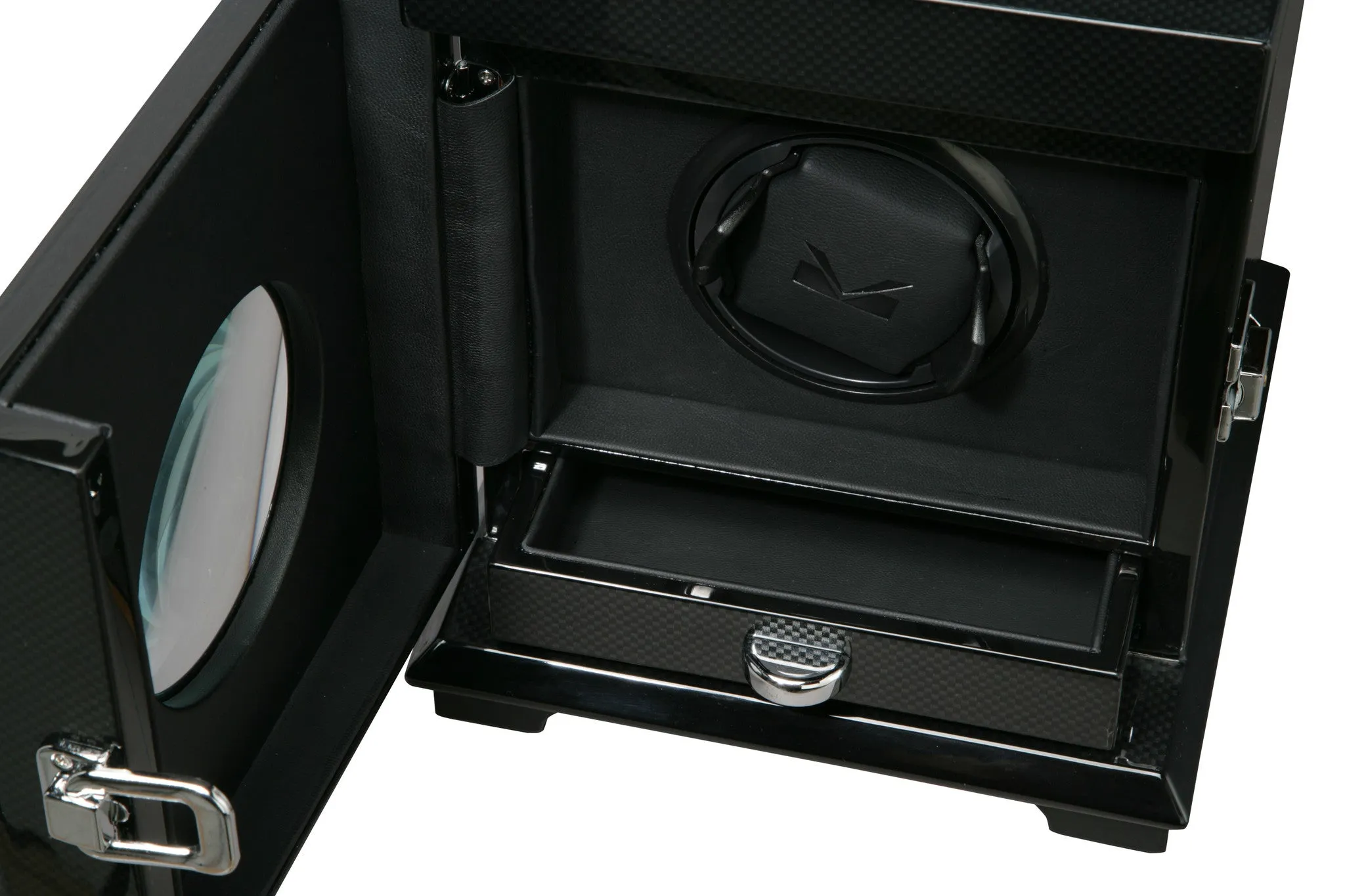 Volta Carbon Fiber Single Watch Winder w/ Storage