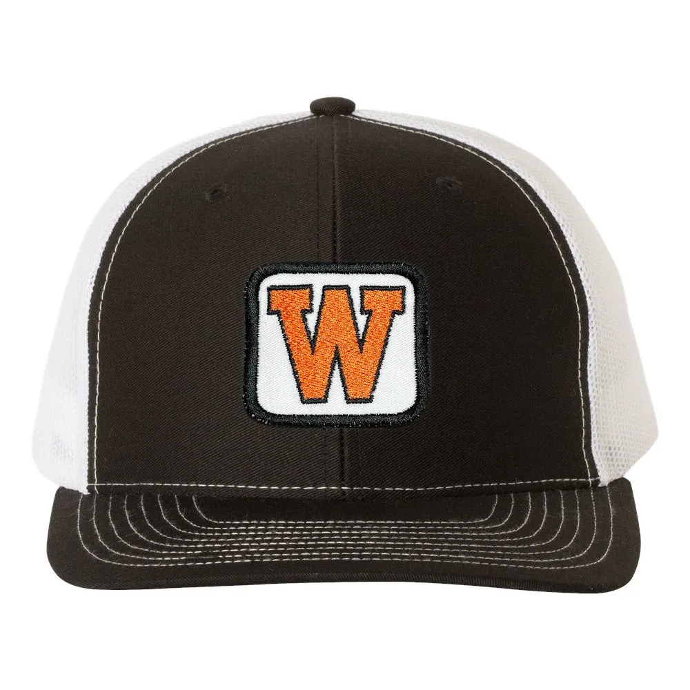 West De Pere Patched Snapback Mid-Profile Trucker Hat - Square White patch