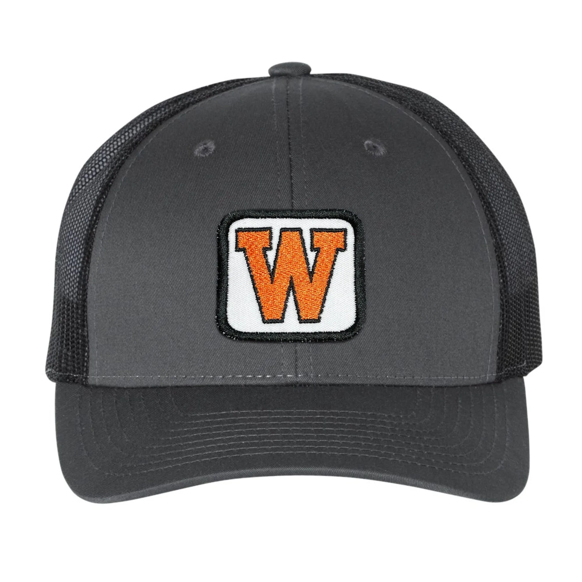 West De Pere Patched Snapback Mid-Profile Trucker Hat - Square White patch