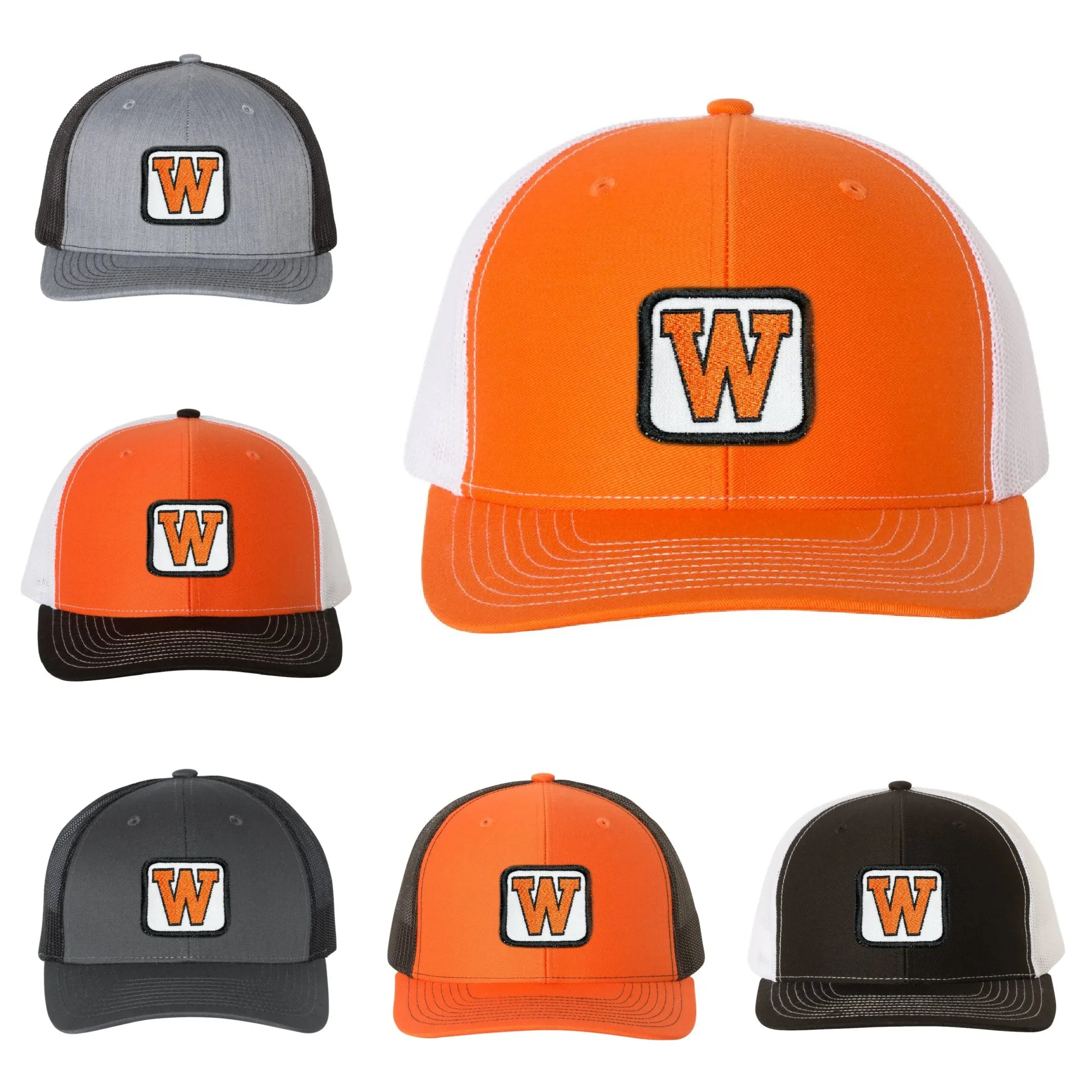 West De Pere Patched Snapback Mid-Profile Trucker Hat - Square White patch