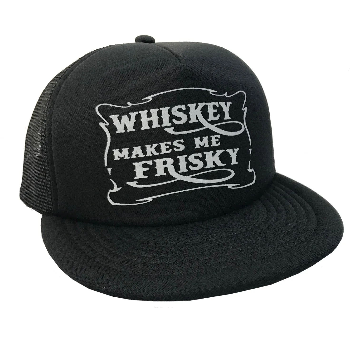 WHISKEY MAKES ME FRISKY TRUCKER HAT