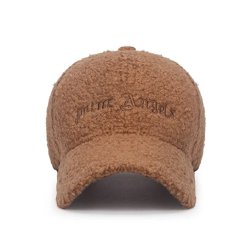 Women Men Warm Wool Thicken Baseball Caps Lady Male Autumn Winter Visors Hip-Hop Cap Hat For Women Men