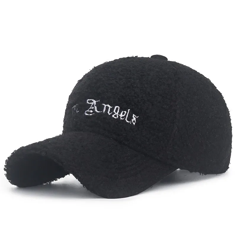 Women Men Warm Wool Thicken Baseball Caps Lady Male Autumn Winter Visors Hip-Hop Cap Hat For Women Men