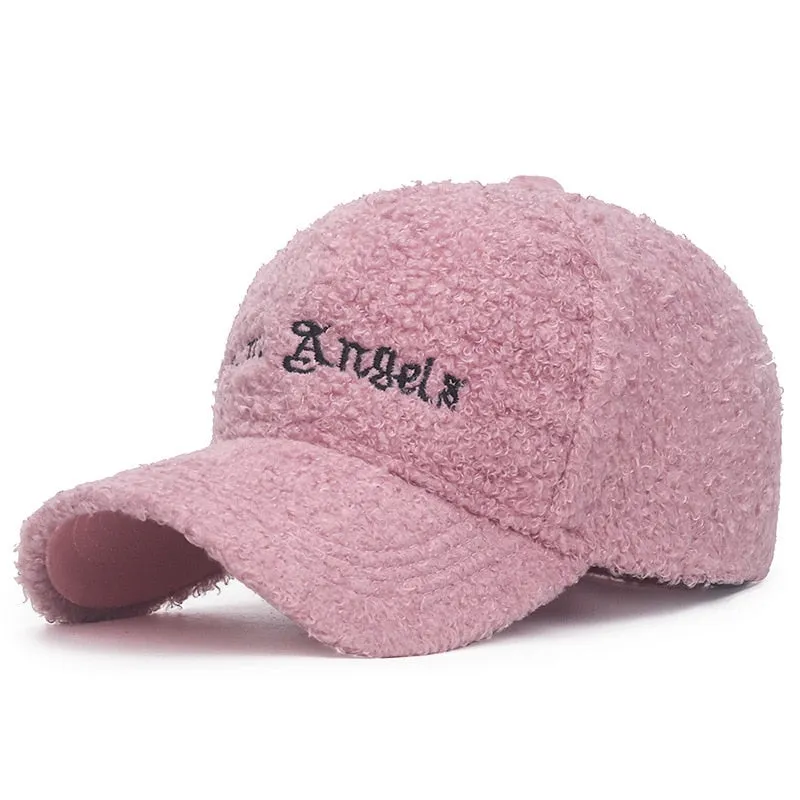 Women Men Warm Wool Thicken Baseball Caps Lady Male Autumn Winter Visors Hip-Hop Cap Hat For Women Men