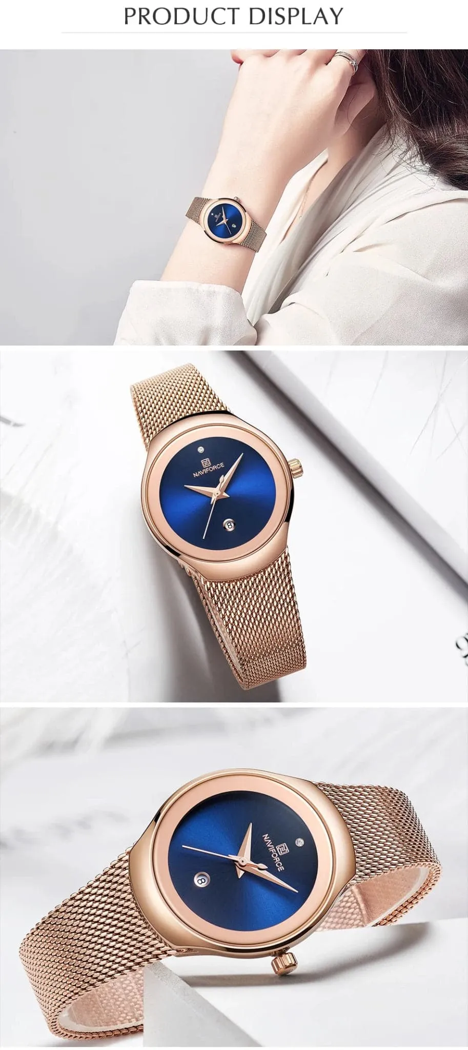 Women Simple Quartz Watch - NAVIFORCE, Water Resistant, Fashion & Casual