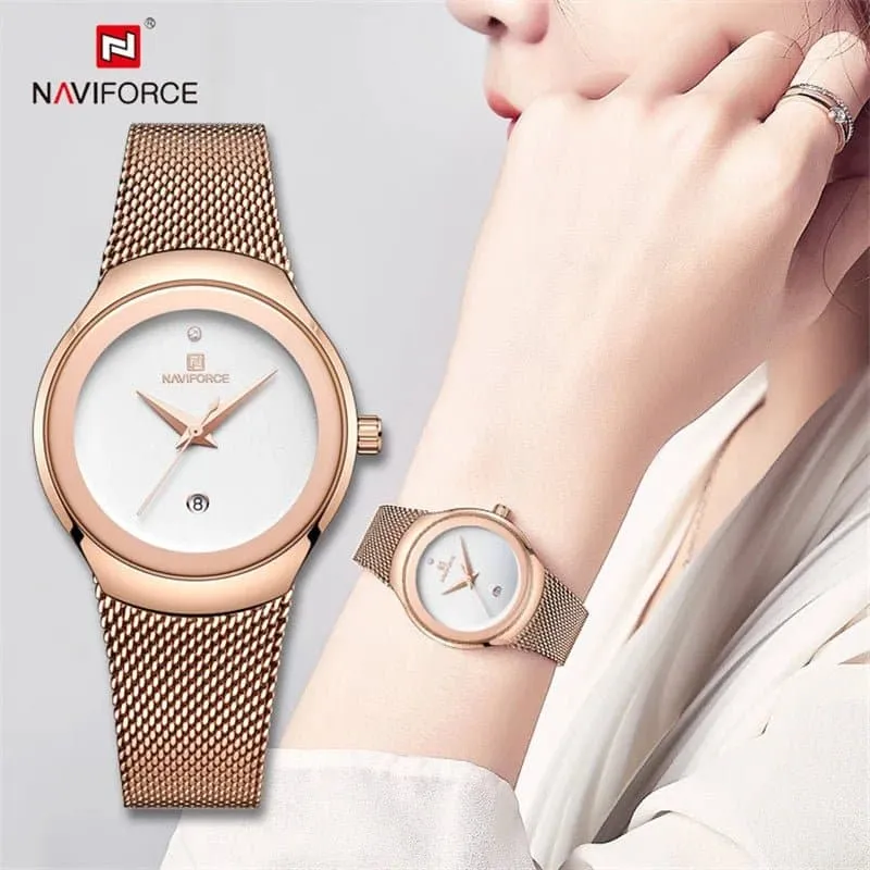 Women Simple Quartz Watch - NAVIFORCE, Water Resistant, Fashion & Casual