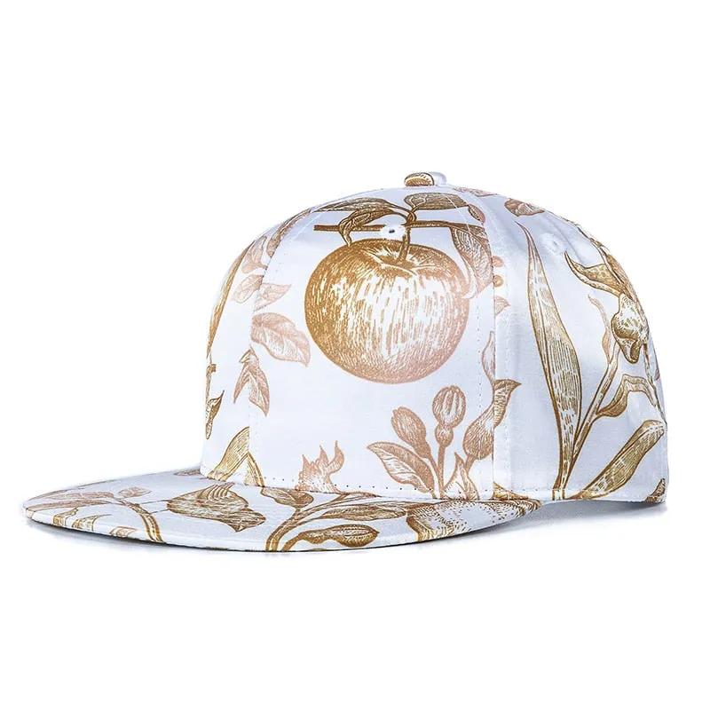 Women Summer Snapback Cap Flower Pattern Baseball Cap Casual Adjustable Hats For Women Outdoor Shading Hat