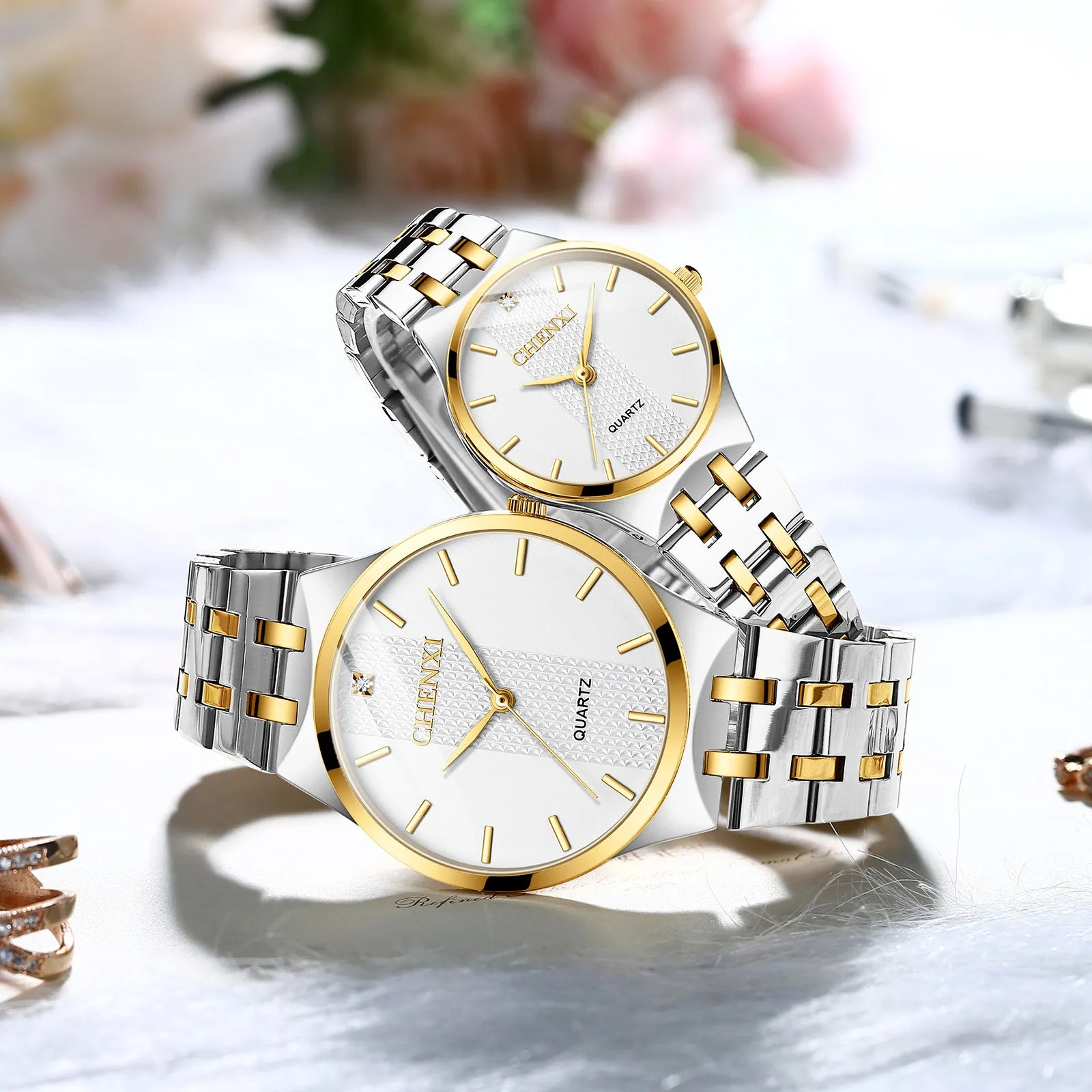 Women's Ins Style New Simple Casual Ultra-Thin Quartz Watch Waterproof Couple's Watch