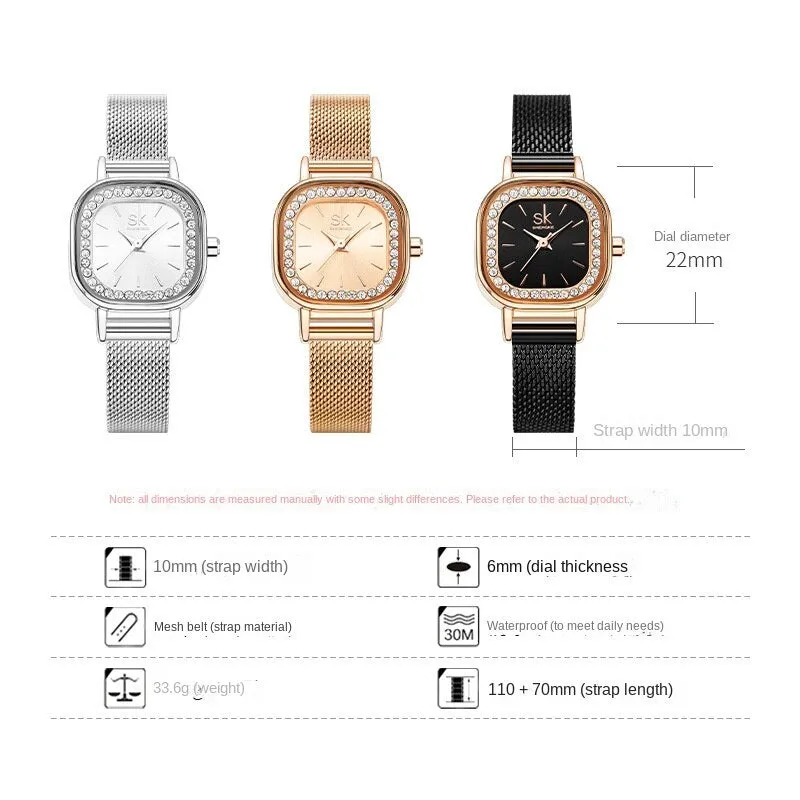 Women's Watch Women's Watch Fashion Diamond-Embedded Light Luxury Waterproof Quartz Watch Watch