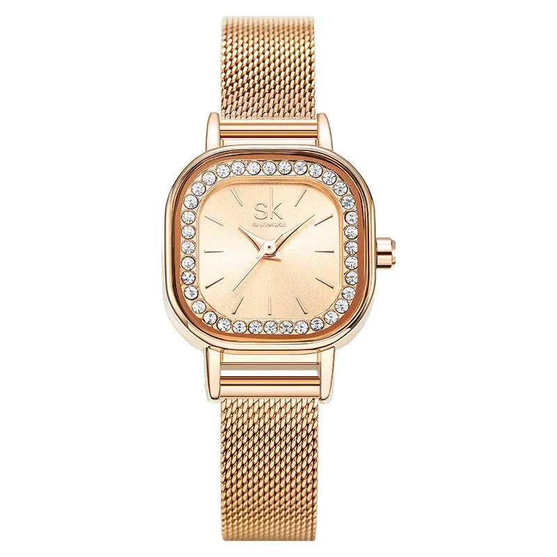 Women's Watch Women's Watch Fashion Diamond-Embedded Light Luxury Waterproof Quartz Watch Watch