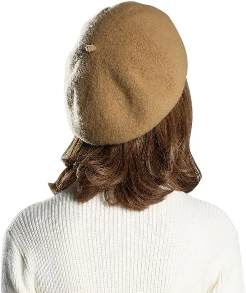 Wool Blend French Beret Hat for Men and Women Plain