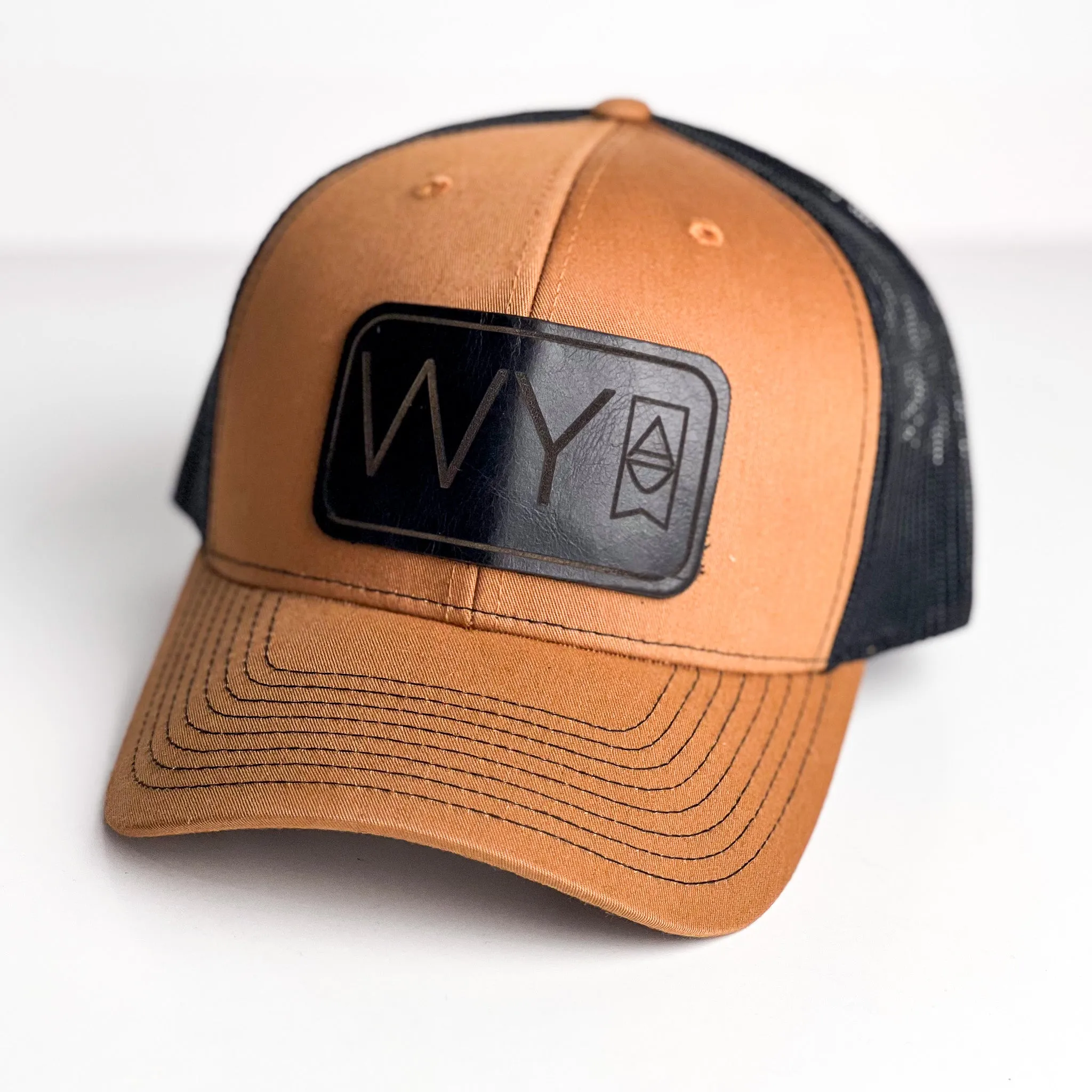 WY Trucker Hat | Whiskey   Black