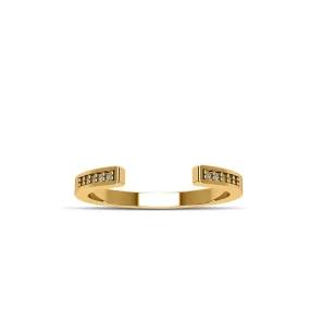 Yellow Gold Plated Cubic Zirconia Fashion Stackable Ring in Sterling Silver