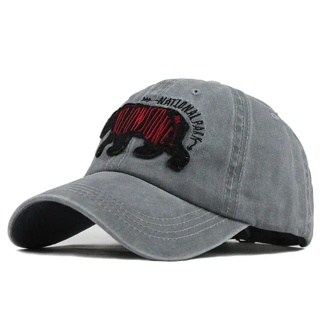 Yellowstone Volcano Embroidered Snapback Baseball Cap