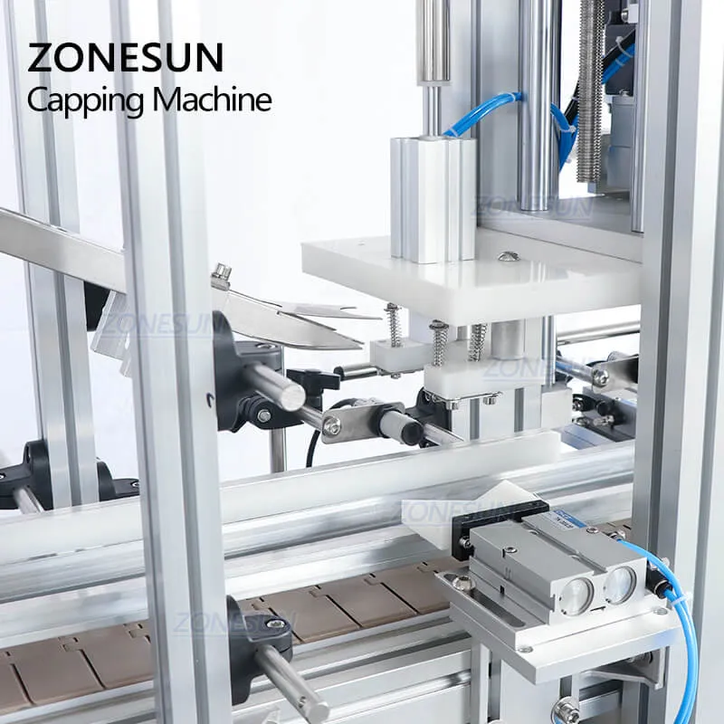 ZONESUN ZS-XG1870V Automatic Bottle Screw Capping Machines With Cap Feeder Vibratory Bowl Sorter