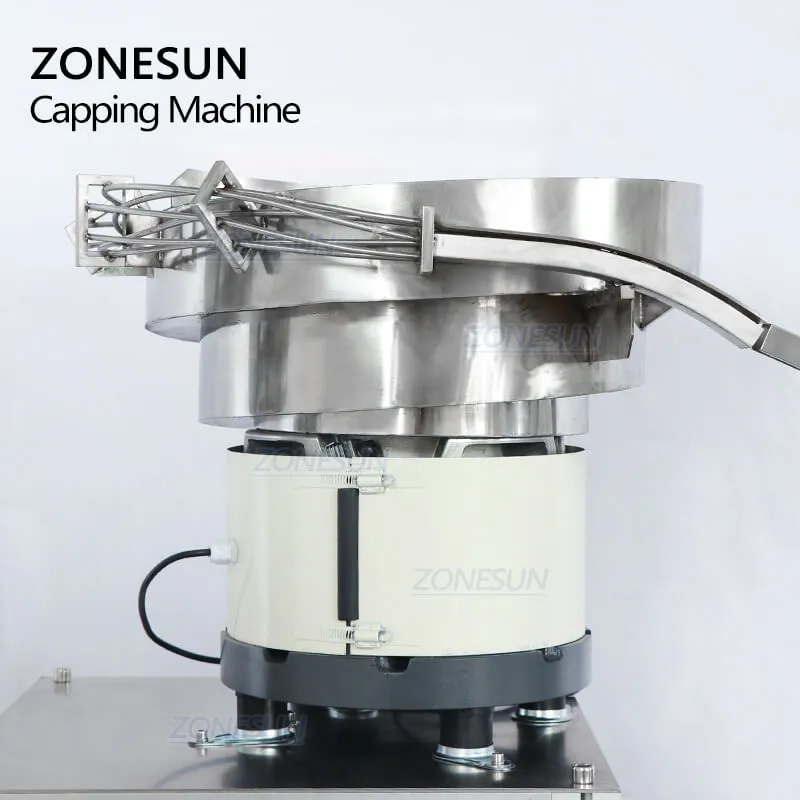 ZONESUN ZS-XG1870V Automatic Bottle Screw Capping Machines With Cap Feeder Vibratory Bowl Sorter